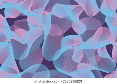 Abstract vector techno background. Smooth wavy lines and shapes, gradient meshes