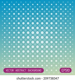 Abstract vector techno dots blue green background
