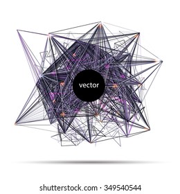 Abstract vector techno science banner of invitation for electronic music party or science conference. Vector illustration.