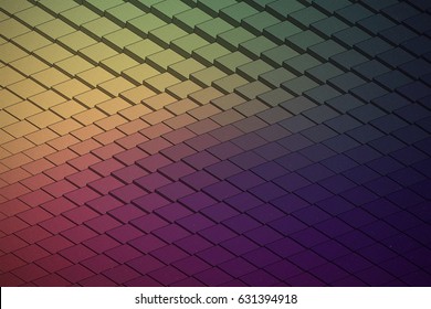 Abstract Vector Technological Waveform Colorful Bright Background. 3D Render Science Structure Art Illustration