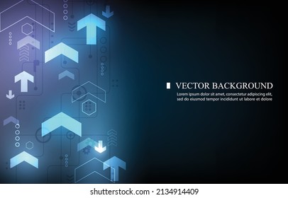 Abstract vector technology arrow futuristic background.