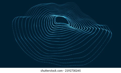 Abstract vector technology background. Big data digital code. Futuristic dots background. Vector illustration. 3D rendering.