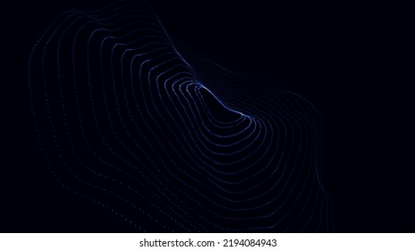 Abstract vector technology background. Big data digital code. Futuristic dots background. Vector illustration. 3D rendering.