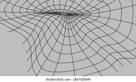 Abstract vector technology background. Digital circle lines. 3D mesh shape. Modern futuristic backdrop.