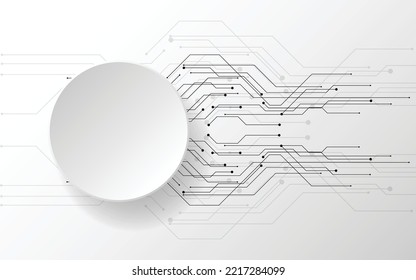 Abstract vector technology background glowing figure on white background 