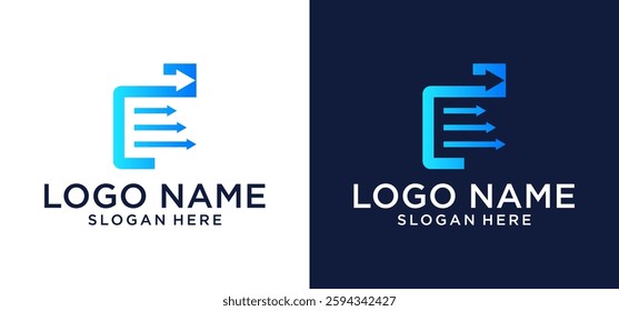Abstract vector technology based data document logo illustration design.