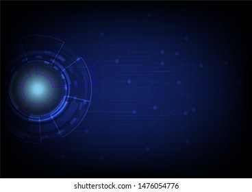 Abstract vector technology circle background, Digital business on blue screen.Futuristic Background.