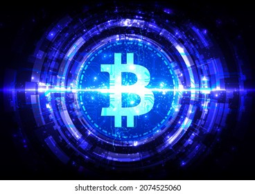 Abstract vector technology crypto. vector bitcoin in futuristic concept. illustration vector design background