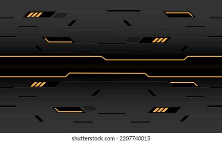 Resumen de tecnología vectorial futurista de circuito de línea negra de la línea gris de luz amarillo diseño geométrico de patrón sin fisuras ilustración de fondo.