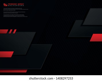 Abstract vector technology gradient red black geometric template geometric background. You can use for poster, template, ad, presentation. illustration vector eps10