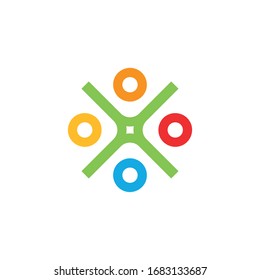 Abstraktes Symbol für Vektorillustration-Technologie. Farbiges Logo. Stockillustration.