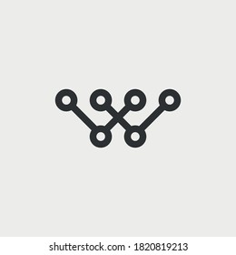 Abstract vector technology icon. Network, internet, communication tech logo. Stock illustration.