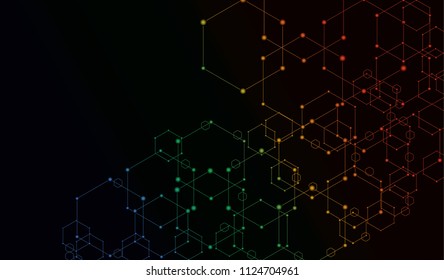 Abstract vector technology line dots network design background, EPS 10