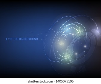 abstract vector technology spiral comcept.blue vector background.