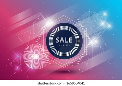 abstract vector template in bright colors with geometric shapes
