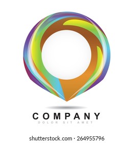 Abstract Vector template of a circle logo icon