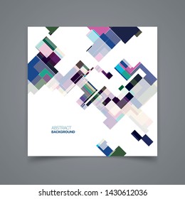 Abstract vector template design background, simple geometric shapes on white, colored squares and rectangles