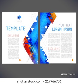 Abstract vector template design, brochure, Web sites, page, leaflet, with colorful geometric triangular backgrounds, logo and text separately.