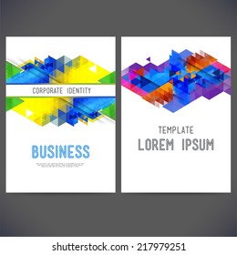 Abstract vector template design, brochure, Web sites, page, leaflet, with colorful geometric triangular backgrounds, text separately.