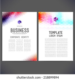 Abstract vector template design, brochure, Web sites, page, leaflet, with colorful geometric triangular backgrounds, logo and text separately.