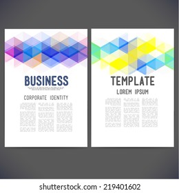 Abstract vector template design, brochure, Web sites, page, leaflet, with colorful geometric triangular backgrounds, logo and text separately.