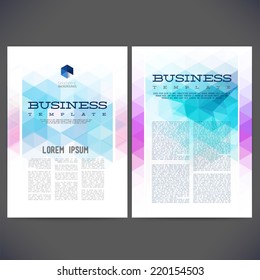 Abstract vector template design, brochure, Web sites, page, leaflet, with colorful geometric triangular backgrounds, logo and text separately.