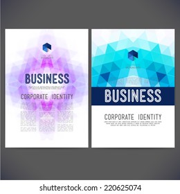 Abstract vector template design, brochure, Web sites, page, leaflet, with colorful geometric triangular backgrounds, logo and text separately.
