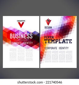 Abstract vector template design, brochure, Web sites, page, leaflet, with colorful geometric triangular backgrounds, logo and text separately.