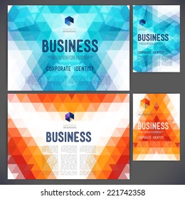 Abstract vector template design, brochure, Web sites, page, leaflet, with colorful geometric triangular backgrounds, logo and text separately.
