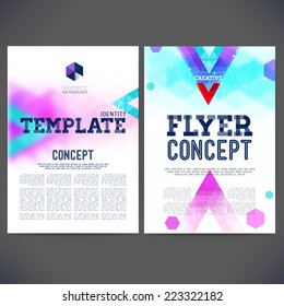 Abstract vector template design, brochure, Web sites, page, leaflet, with colorful blur backgrounds, logo and text separately.