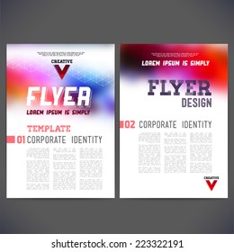 Abstract vector template design, brochure, Web sites, page, leaflet, with colorful blur backgrounds, logo and text separately.