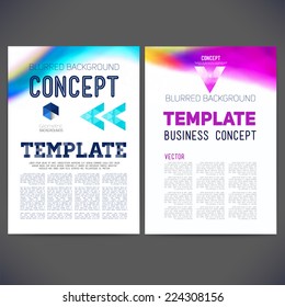 Abstract vector template design, brochure, Web sites, page, leaflet, with colorful blur backgrounds, logo and text separately.