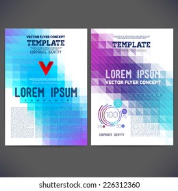 Abstract vector template design, brochure, Web sites, page, leaflet, with colorful geometric triangular backgrounds, logo and text separately.