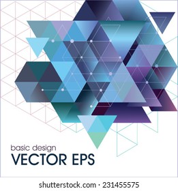 Diseño Abstractas de la Plantilla del Vector, folleto, Sitios web, con el fondo triangular geométrico colorido