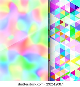 Abstract vector template design, brochure, Web sites, page, leaflet, with colorful geometric triangular backgrounds, logo and text separately. 