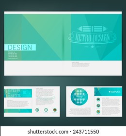 Abstract vector template design, brochure, Web sites, page, leaflet, with colorful geometric triangular backgrounds, logo and text separately.