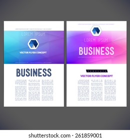 Abstract vector template design, brochure, Web sites, page, leaflet, with colorful geometric triangular backgrounds, logo and text separately.