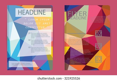 Abstract vector template design, brochure, Web sites, page, leaflet, with colorful geometric triangular backgrounds,