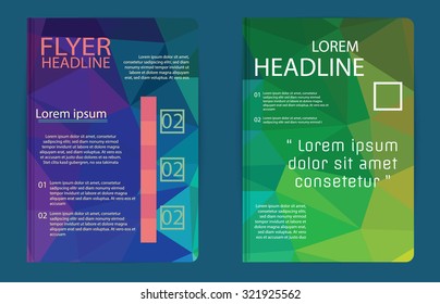 Abstract vector template design, brochure, Web sites, page, leaflet, with colorful geometric triangular backgrounds,