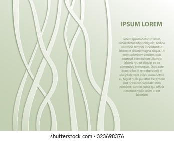 Abstract vector template design, brochure, Web sites, page, leaflet, with background of curves and text.