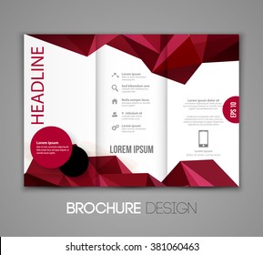Abstract vector template design, brochure, flyer, page, leaflet, with colorful geometric triangular backgrounds