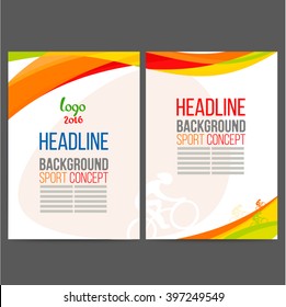 Abstract vector template design, brochure, Web sites, page, leaflet, with colored lines and waves, logo and text separately. Sport concept banners.2016