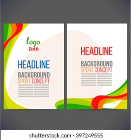 Abstract vector template design, brochure, Web sites, page, leaflet, with colored lines and waves, logo and text separately. Sport concept banners.2016