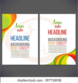 Abstract vector template design, brochure, Web sites, page, leaflet, with colored lines and waves, logo and text separately. Sport concept banners. Logo 2016