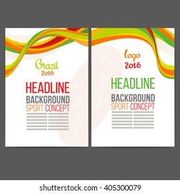 Abstract vector template design, brochure, Web sites, page, leaflet, with colored lines and waves, logo and text separately. Sport concept banners.2016