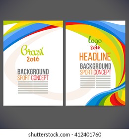 Abstract vector template design, brochure, Web sites, page, leaflet, with colored lines and waves, logo and text separately. Sport concept banners.2016