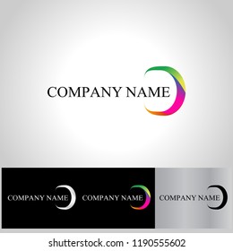 abstract vector template design with colored crescent