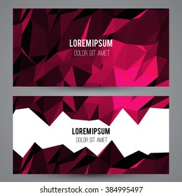 Abstract vector template design with colorful geometric triangular background for brochure, web sites, leaflet, flyer. Low poly banner