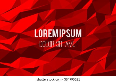 Abstract vector template design with colorful geometric triangular background for brochure, web sites, leaflet, flyer. Red Low poly banner. Red triangular. red low poly. Vector low poly red color