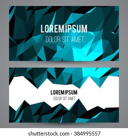 Abstract vector template design with colorful geometric triangular background for brochure, web sites, leaflet, flyer. Low poly banner
